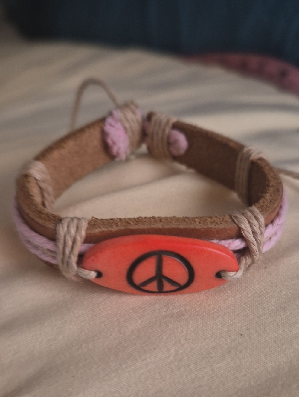 Peace Leather Wrist Cuff Band Friendship Surfer Hipple UNISEX Bracelet